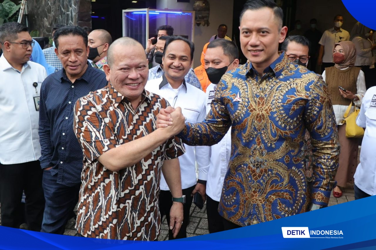 Ketua Umum DPP Partai Demokrat, Agus Harimurti Yudhoyono (AHY) dan Ketua DPD RI, AA LaNyalla Mahmud Mattalitti (doc. www.detikindonesia.co.id)