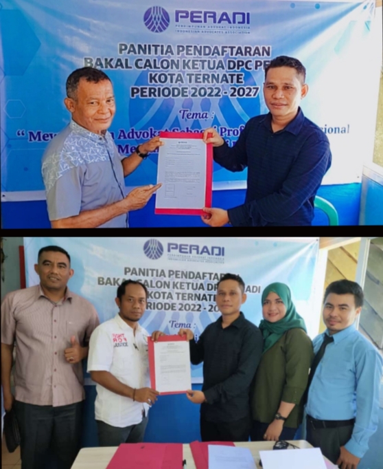 Pendaftaran Bakal Calon Ketua DPC PERADI Kota Ternate.