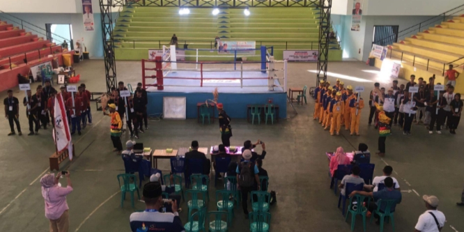 Pembukaan Pertandingan Cabor Muaythai, pada PORPROV IV Malut, di GOR Ternate.