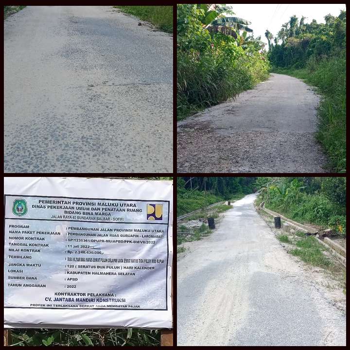 Proyek pembangunan jalan ruas Guruapin - Laromabati.