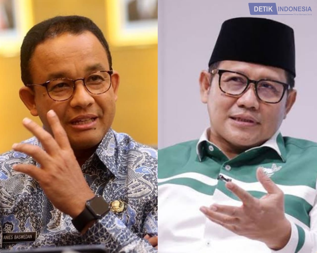 Kolase foto Anies Baswedan dan Ketua Umum PKB Muhaimin Iskandar alias Cak Imin  (Dok. Detik Indonesia)