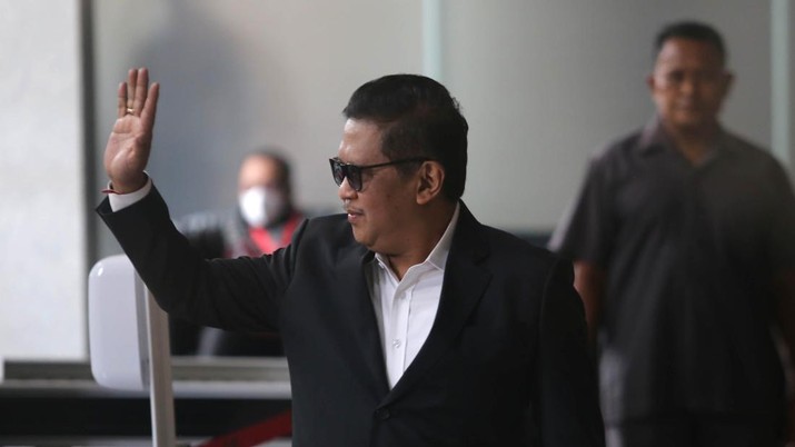 Sekretaris Jenderal Dewan Pimpinan Pusat Partai Demokrasi Indonesia Perjuangan Hasto Kristiyanto di Gedung Komisi Pemberantasan Korupsi, Kota Jakarta Selatan, Senin (13/1/2025)