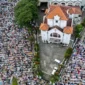 Pemandangan udara shalat ied di Jatinegara (Detik Indonesia/Liputan6.com)