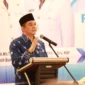 SAMBUTAN:Bupati Kabupaten Tanah Bumbu, Andi Rudi Latif memberi sambutan dalam rapat konsultasi publik RPJMD 2025-2029 di Batulicin, Minggu (16/3/2025).(Foto:MC TANAH BUMBU)