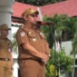 Bupati TTU, Yoseph Falentinus Delasalle Kebo saat memberikan arahan dalam apel pagi bersama ASN (Poldus Meomanu )