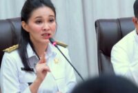 Gubernur Maluku Utara, Sherly Laos memimpin pertemuan bersama BPK dan pimpinan OPD.(Foto: tangkapan layar).