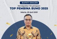 Bupati Sragen Raih Penghargaan Top Pembina BUMD 2025 (Facebook @Kecamatan Gondang Kabupaten Sragen)