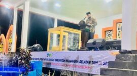 Bupati Halmahera Selatan, Maluku Utara Bassam Kasuba ketika sambutan di pembukaan STQ ke 29, Sabtu (26/4/2025) (Detik Indonesia/Tribun Ternate)