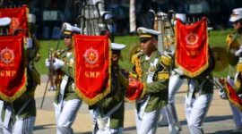 Foto Penampilan drumband Praja muda Balangan. Sumber : ( Kurnadi)(kalselpos.com)