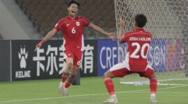 Evandra Florasta (nomor 6) di laga Indonesia U-17 vs Yaman U-17. (Foto: dok. AFC)Baca artikel sepakbola, 