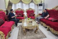 Penjabat (Pj)Wali Kota Palopo, Firmanza DP saat enerima kunjungan Direktur Promosi dan Edukasi Gizi pada Badan Gizi Nasional, Gunalan, Jumat (04/04/2025). (ist)