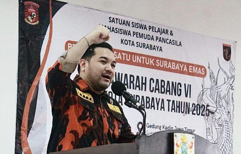 Kevin Harlens, kembali terpilih sebagai Ketua Sapma Pemuda Pancasila Kota Surabaya. | Foto: IST